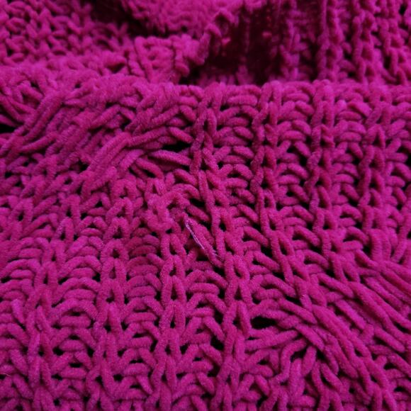 Like, Love Chunky Knit Sweater Fuchsia Sm Oversized Cabincore Cottagecore Cozy - Picture 8 of 8